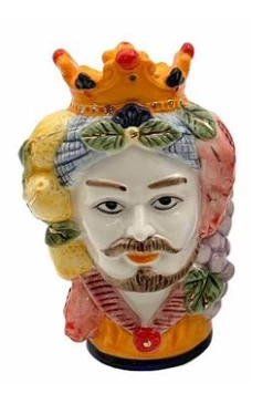 Oldenhof Siciliaans Hoofd Man S ø 10 Cm X 14 Cm Aardewerk Multicolor