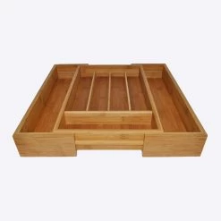 Point-Virgule Vertelbare Besteklade 40,5 X 26,5 X 6,5 Cm Bamboe