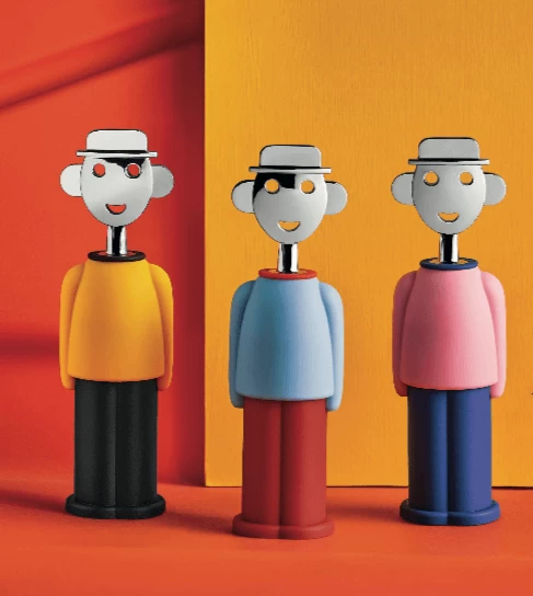 Alessi Alessandro M. Kurkentrekker Kunststof Rvs Geel-zwart - Afbeelding 2