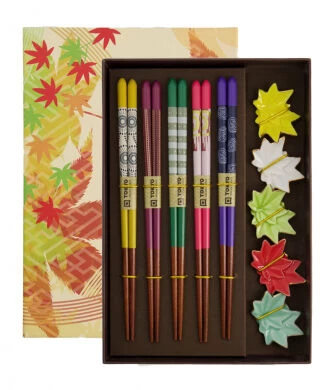 Oldenhof Eetstokjes Giftset Maple Leaf 22,5 Cm Met Aflegsteentjes