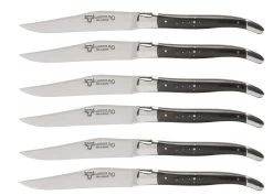 Laguiole En Aubrac Shepherd's Cross Steakmes 11,5 Cm Buffelhoorn 6 Stuks