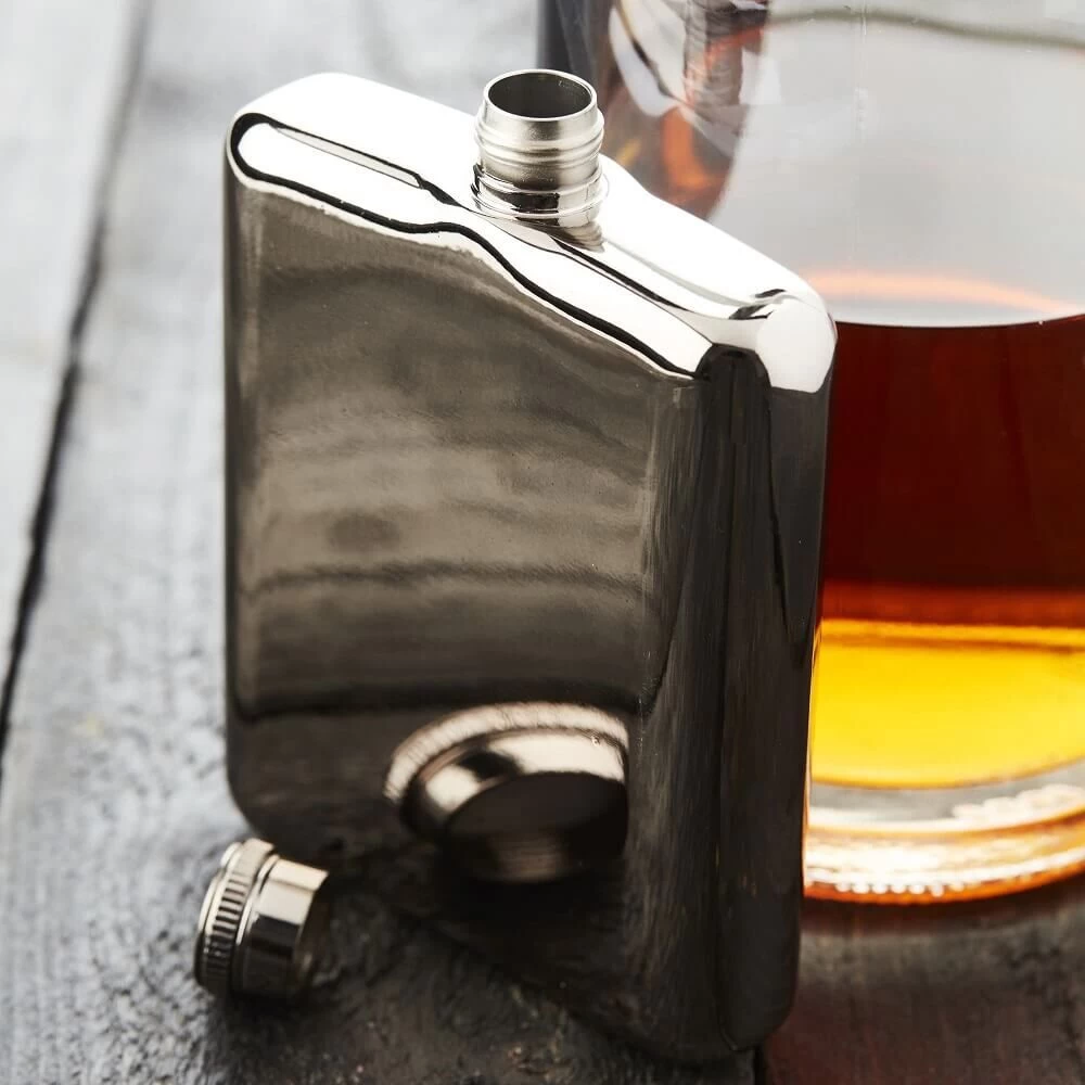 Point-Virgule Heupfles 175 Ml Rvs Zwart - Afbeelding 2