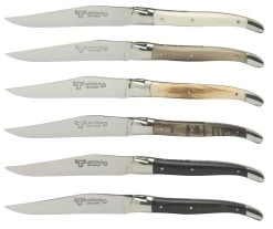 Laguiole En Aubrac Steakmes 11,5 Cm Gemengde Hoornsoorten 6 Stuks