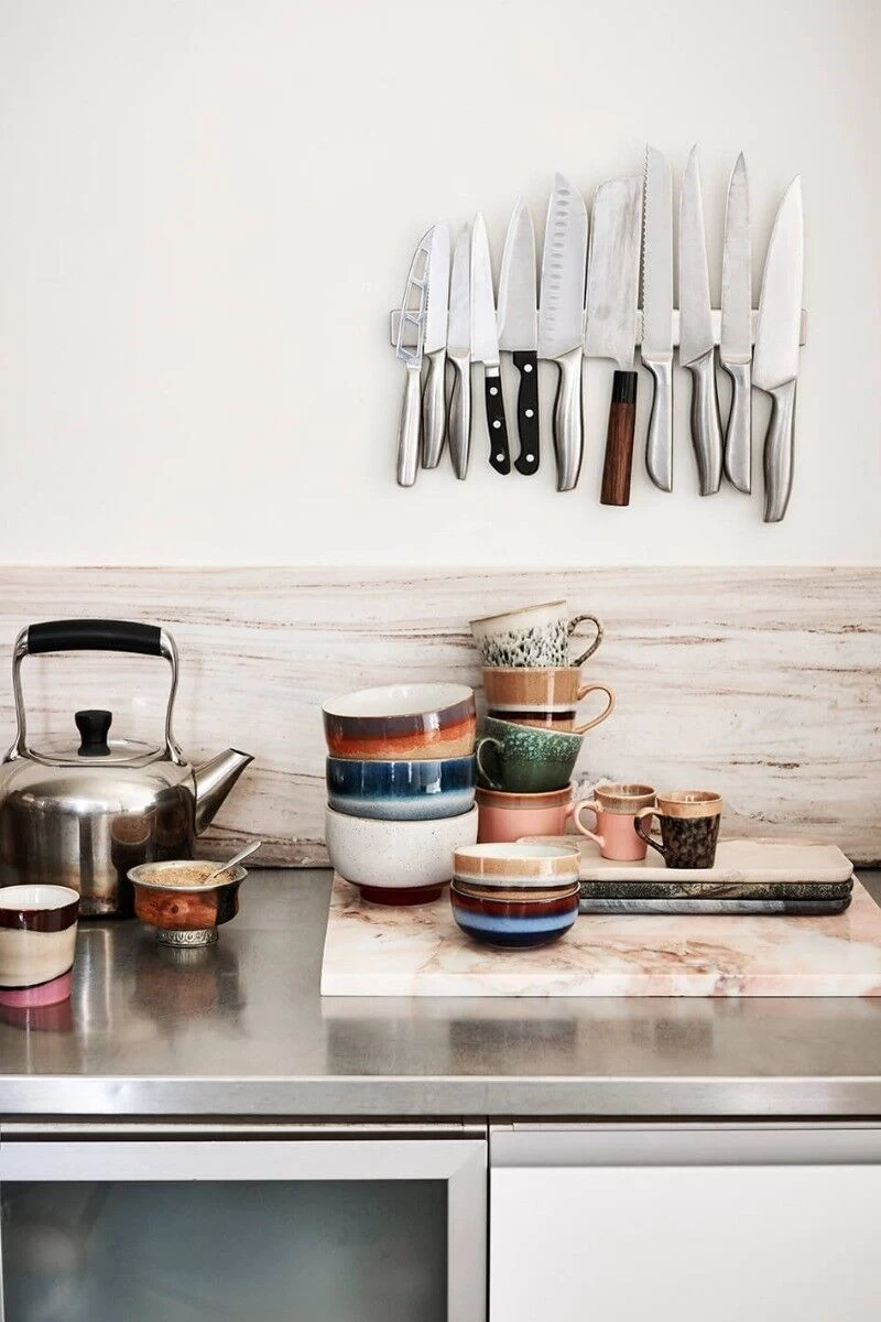 HK Living 70's ACE6864 Virgo Cappuccinomok 300 Ml Aardewerk Grass-Stream-Hail-Rock 4-delig - Afbeelding 5