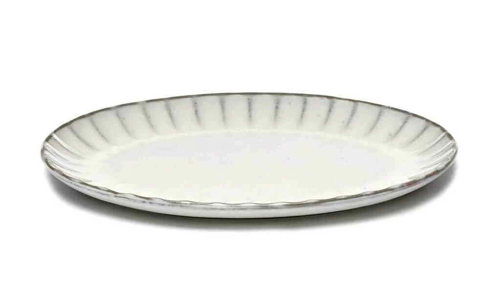 Serax INKU By Sergio Herman Bord Ovaal S 25 X 17,5 Cm H 1,7 Cm Aardewerk Wit