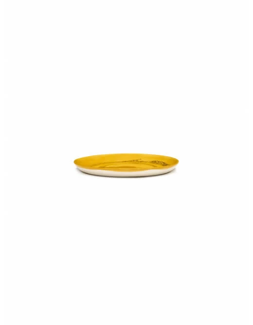Serax Feast By Ottolenghi Bord M ø 22 Cm H 2 Cm Aardewerk Sunny Yellow + Swirl-Dots Black