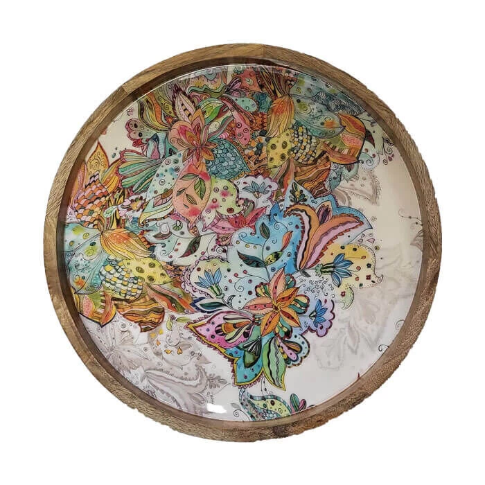 By Room Dienblad ø 45 Cm Mangohout Multicolor