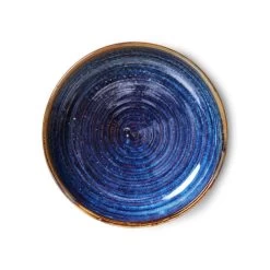 HK Living Chef Ceramics ACE7138 Diep Bord ø 21,5 Cm Aardewerk Rustic Blue