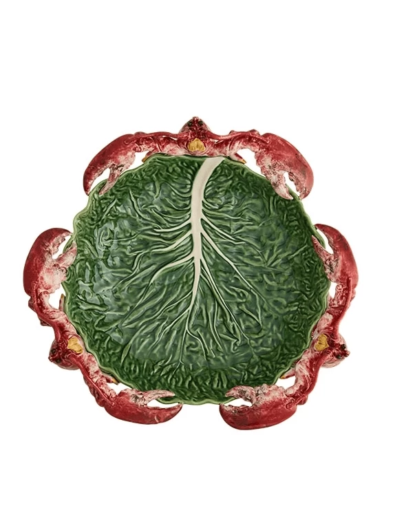 Bordallo Koolblad Schaal Met Kreeften ø 49,5 Cm Aardewerk Groen - Afbeelding 2
