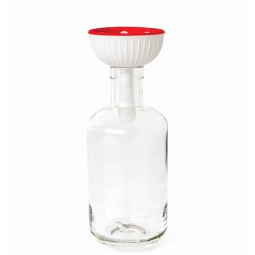 Ototo Magic Mushroom Wijnstop En -trechter Silicone Rood/wit - Afbeelding 3