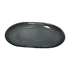 Oldenhof 1821 Ovale Serveerschaal ø 23 X 16 Cm Aardewerk Olijfgrijs