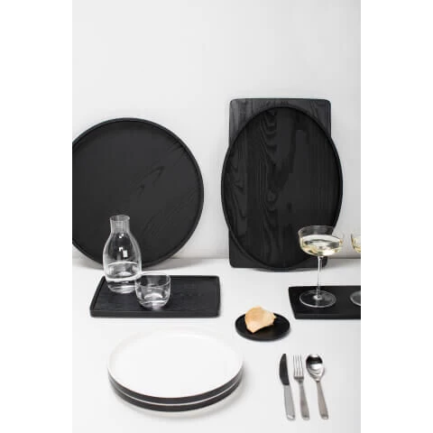 Serax Passe-Partout Dienblad 45 X 27 Cm H 2,8 Cm Hout Zwart - Afbeelding 3