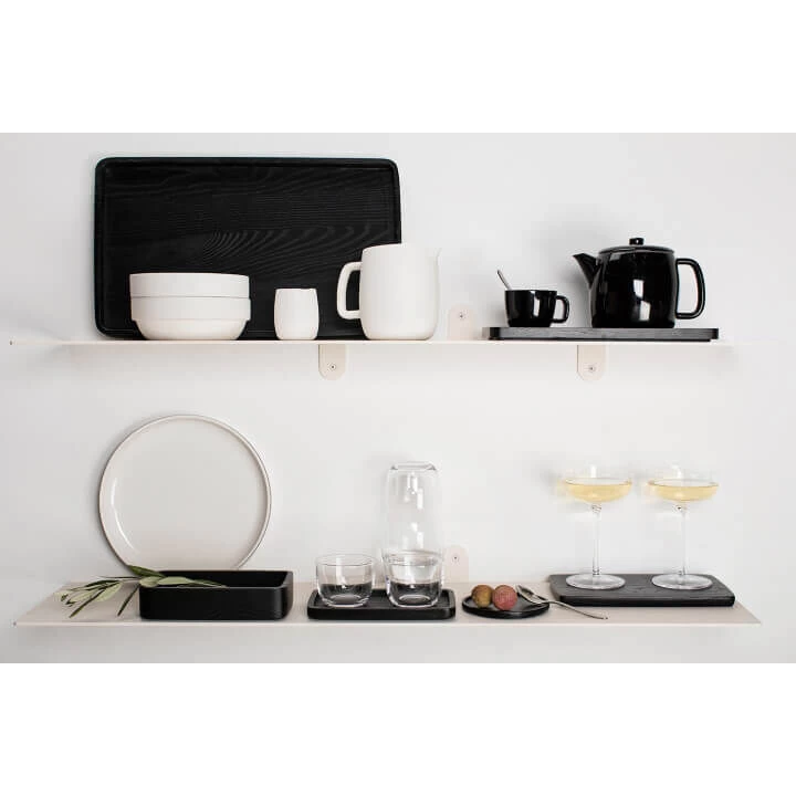 Serax Passe-Partout Dienblad 45 X 27 Cm H 2,8 Cm Hout Zwart - Afbeelding 4