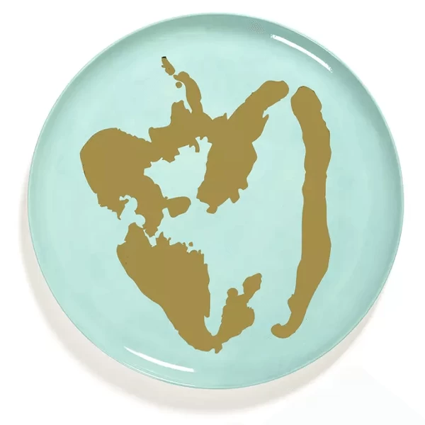 Serax Feast By Ottolenghi Serveerbord ø 35 Cm H 2 Cm Aardewerk Azure + Pepper Gold