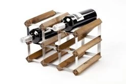 Traditional Wine Rack Co. Wijnrek Voor 9 Flessen Donker Eikenhout