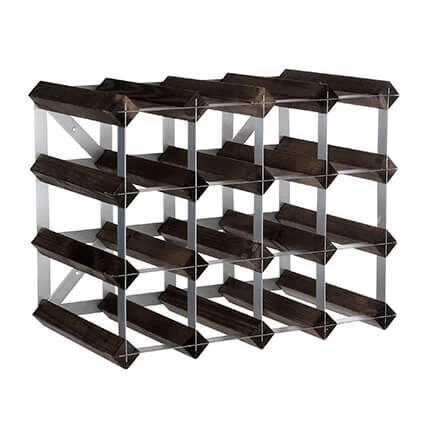 Traditional Wine Rack Co. Wijnrek Voor 16 Flessen 42 X 32,4 Cm Verbrande Eik Bruin