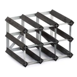 Traditional Wine Rack Co. Wijnrek Voor 9 Flessen 32,4 X 22,8 Cm Verbrande Eik Bruin